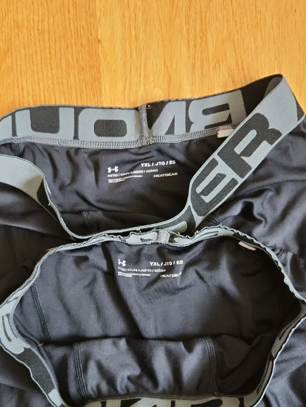 Under Armour, Black Boxer Briefs with Gray Waistband, Lot Of 2, Youth Sz XL
